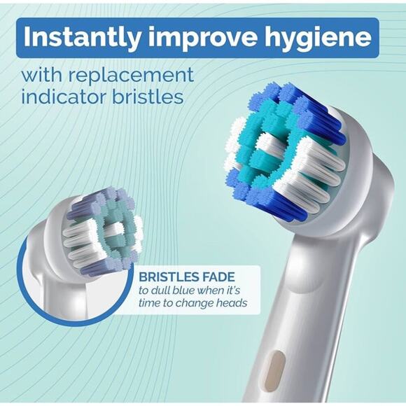 Milos Electric Toothbrush Heads, Pack of 16 Compatible with Oral-B Toothbrushes - Picture 5 of 9